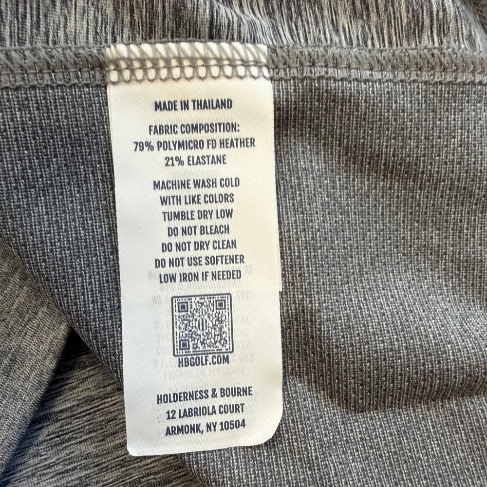 Holderness & Bourne Airation 1/4 Zip Pullover Mens Large Gray Golf The Darrow